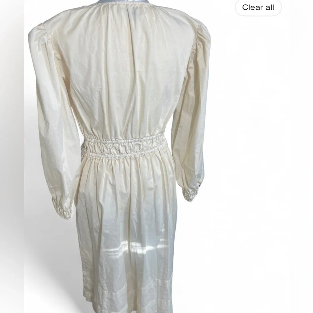 J.Crew Long-sleeve smocked-waist midi dress in lightweight chino